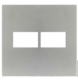 Placa 2 Módulos Separados com Suporte 4x4 - RECTA PRATA SATIN FOSCO